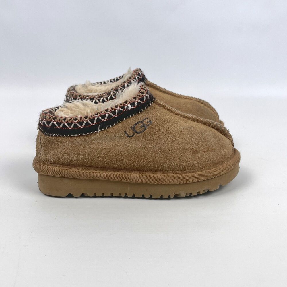 UGG Kids Tasman II Slippers Chestnut Suede Toddler Size 6 US / 23 EU Very Nice